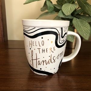 Annthropologie "hello there handsome" large ceramic mug